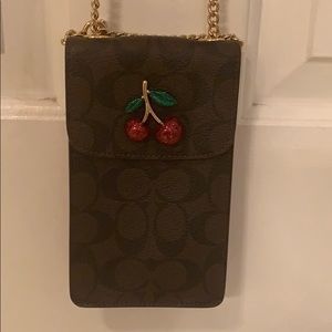 Coach mini cell phone carrier purse